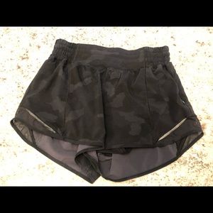 Lululemon black running shorts.